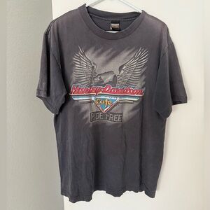 Vintage Sun Faded New York Harley Davidson T Shirt